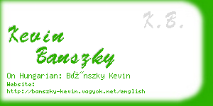 kevin banszky business card